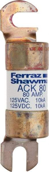 Ferraz Shawmut - 80 Amp Time Delay Round Forklift & Truck Fuse - 125VAC, 125VDC, 4.46" Long x 1" Wide, Bussman ACK80, Ferraz Shawmut ACK80 - Industrial Tool & Supply