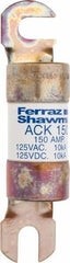 Ferraz Shawmut - 150 Amp Time Delay Round Forklift & Truck Fuse - 125VAC, 125VDC, 4.72" Long x 1" Wide, Bussman ACK150, Ferraz Shawmut ACK150 - Industrial Tool & Supply