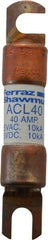 Ferraz Shawmut - 40 Amp General Purpose Round Forklift & Truck Fuse - 125VAC, 125VDC, 3.07" Long x 0.5" Wide, Bussman ACL40, Ferraz Shawmut ACL40 - Industrial Tool & Supply