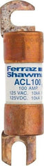 Ferraz Shawmut - 100 Amp General Purpose Round Forklift & Truck Fuse - 125VAC, 125VDC, 3.49" Long x 0.75" Wide, Bussman ACL100, Ferraz Shawmut ACL100 - Industrial Tool & Supply