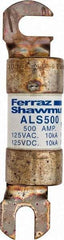 Ferraz Shawmut - 500 Amp General Purpose Round Forklift & Truck Fuse - 125VAC, 125VDC, 4.71" Long x 1" Wide, Bussman ALS500, Ferraz Shawmut ALS500 - Industrial Tool & Supply