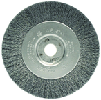 4" Diameter - 3/8-1/2" Arbor Hole - Crimped Stainless Straight Wheel - Industrial Tool & Supply