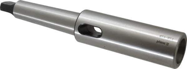Interstate - MT4 Inside Morse Taper, MT4 Outside Morse Taper, Extension Morse Taper to Morse Taper - 10-1/2" OAL, Medium Carbon Steel, Soft with Hardened Tang - Exact Industrial Supply