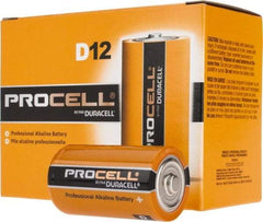 Duracell - Size D, Alkaline, Standard Battery - 1.5 Volts, Flat Terminal, LR20, ANSI, IEC Regulated - Industrial Tool & Supply
