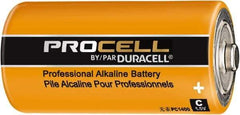 Duracell - Size C, Alkaline, 12 Pack, Standard Battery - 1.5 Volts, Flat Terminal, LR14, ANSI, IEC Regulated - Industrial Tool & Supply