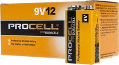 Duracell - Size 9V, Alkaline, Standard Battery - 9 Volts, Miniature Snap Terminal, 6LR61, ANSI, IEC Regulated - Industrial Tool & Supply