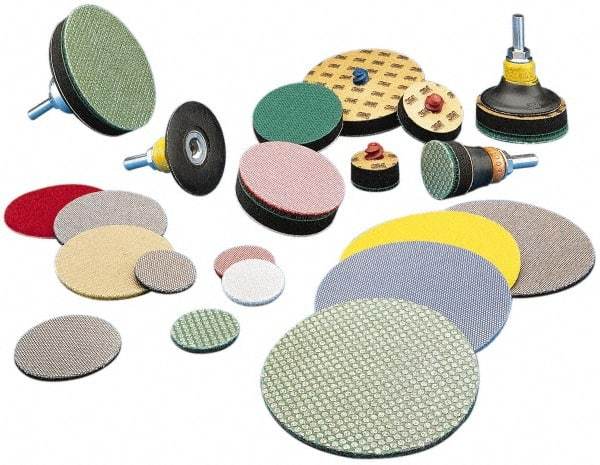 3M - 1" Diam, 60 Grit, Diamond Hook & Loop Disc - Medium Grade, Coated, Cloth Backing, Series 6002J - Industrial Tool & Supply