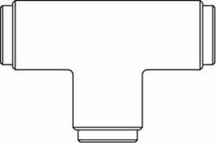 Norgren - 1/2" Outside Diam, Brass Push-to-Connect Tube Union Tee - 150 Max psi, Tube to Tube Connection, Buna O-Ring - Industrial Tool & Supply