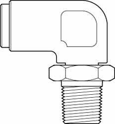 Norgren - 3/8" Outside Diam, 1/4 NPT, Brass Push-to-Connect Tube Male Swivel Elbow - 150 Max psi, Tube to Male NPT Connection, Buna O-Ring - Industrial Tool & Supply