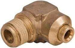 Norgren - 1/4" Outside Diam, 3/8 NPT, Brass Push-to-Connect Tube Male Elbow - 150 Max psi, Tube to Male NPT Connection, Buna O-Ring - Industrial Tool & Supply