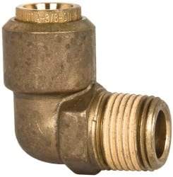 Norgren - 3/8" Outside Diam, 3/8 NPT, Brass Push-to-Connect Tube Male Elbow - 150 Max psi, Tube to Male NPT Connection, Buna O-Ring - Industrial Tool & Supply