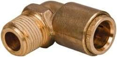 Norgren - 1/2" Outside Diam, 3/8 NPT, Brass Push-to-Connect Tube Male Elbow - 150 Max psi, Tube to Male NPT Connection, Buna O-Ring - Industrial Tool & Supply