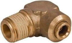 Norgren - 3/8" Outside Diam, 1/2 NPT, Brass Push-to-Connect Tube Male Elbow - 150 Max psi, Tube to Male NPT Connection, Buna O-Ring - Industrial Tool & Supply