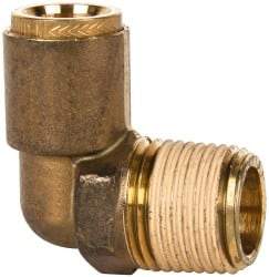 Norgren - 1/4" Outside Diam, 1/4 NPT, Brass Push-to-Connect Tube Male Elbow - 150 Max psi, Tube to Male NPT Connection, Buna O-Ring - Industrial Tool & Supply