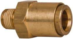 Norgren - 3/8" Outside Diam, 1/8 NPT, Brass Push-to-Connect Tube Male Connector - 150 Max psi, Tube to Male NPT Connection, Buna O-Ring - Industrial Tool & Supply