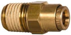 Norgren - 1/4" Outside Diam, 1/4 NPT, Brass Push-to-Connect Tube Male Connector - 150 Max psi, Tube to Male NPT Connection, Buna O-Ring - Industrial Tool & Supply