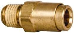 Norgren - 3/8" Outside Diam, 1/4 NPT, Brass Push-to-Connect Tube Male Connector - 150 Max psi, Tube to Male NPT Connection, Buna O-Ring - Industrial Tool & Supply