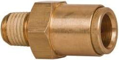 Norgren - 1/2" Outside Diam, 1/4 NPT, Brass Push-to-Connect Tube Male Connector - 150 Max psi, Tube to Male NPT Connection, Buna O-Ring - Industrial Tool & Supply