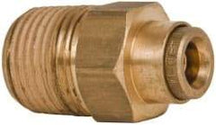 Norgren - 1/4" Outside Diam, 3/8 NPT, Brass Push-to-Connect Tube Male Connector - 150 Max psi, Tube to Male NPT Connection, Buna O-Ring - Industrial Tool & Supply