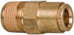 Norgren - 3/8" Outside Diam, 3/8 NPT, Brass Push-to-Connect Tube Male Connector - 150 Max psi, Tube to Male NPT Connection, Buna O-Ring - Industrial Tool & Supply