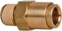 Norgren - 1/2" Outside Diam, 3/8 NPT, Brass Push-to-Connect Tube Male Connector - 150 Max psi, Tube to Male NPT Connection, Buna O-Ring - Industrial Tool & Supply