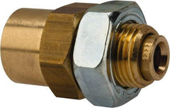 Norgren - 1/4" Outside Diam, 1/4 NPT, Brass Push-to-Connect Tube Female Bulkhead - 150 Max psi, Buna O-Ring - Industrial Tool & Supply