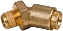 Norgren - 1/4" Outside Diam, 1/8 NPT, Brass Push-to-Connect Tube Male 45° Elbow - 150 Max psi, Tube to Male Connection, Buna O-Ring - Industrial Tool & Supply