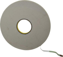 3M - 1/2" x 36 Yd Rubber Adhesive Double Sided Tape - 1/16" Thick, White, Polyethylene Foam Liner, Continuous Roll, Series 4466W - Industrial Tool & Supply