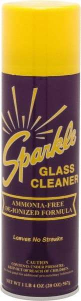 Made in USA - 20 oz Aerosol Unscented Glass Cleaner - Use on Glass Surfaces, Plexiglass - Industrial Tool & Supply