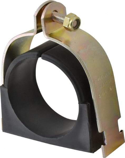 ZSI - 2-1/2" Pipe," Pipe Clamp with Cushion - Dichromate - Industrial Tool & Supply