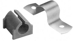 ZSI - 1-7/8" Tube, Steel, Zinc Plated Tube Strap with Cushion - 2 Mounting Holes - Industrial Tool & Supply