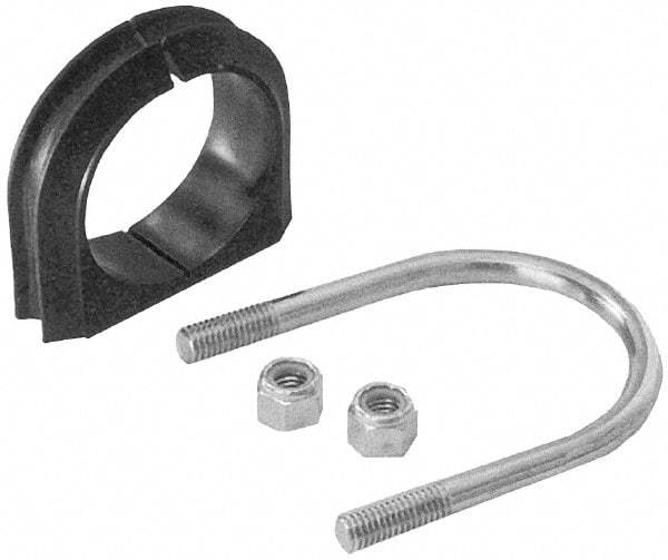 ZSI - 1" Pipe, Steel U Bolt Clamp with Cushion - Electro Galvanized, 1/2" Panel Thickness - Industrial Tool & Supply