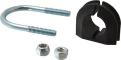 ZSI - 1/2" Pipe, Steel U Bolt Clamp with Cushion - Electro Galvanized, 1/2" Panel Thickness - Industrial Tool & Supply