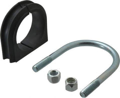 ZSI - 2-1/2" Pipe, Steel U Bolt Clamp with Cushion - Electro Galvanized, 1" Panel Thickness - Industrial Tool & Supply