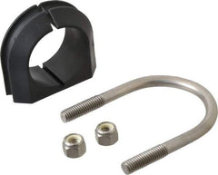 ZSI - 1-1/2" Pipe, Grade 316 Stainless Steel U Bolt Clamp with Cushion - 3/4" Panel Thickness - Industrial Tool & Supply