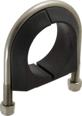 ZSI - 2" Pipe, Grade 316 Stainless Steel U Bolt Clamp with Cushion - 3/4" Panel Thickness - Industrial Tool & Supply