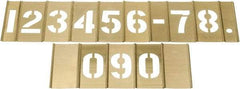 C.H. Hanson - 15 Piece, 2-1/2 Inch Character Size, Brass Stencil - Contains Figure Set - Industrial Tool & Supply