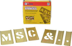 C.H. Hanson - 33 Piece, 2 Inch Character Size, Brass Stencil - Contains Letter Set - Industrial Tool & Supply