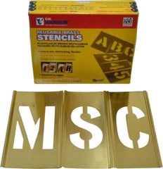 C.H. Hanson - 33 Piece, 2-1/2 Inch Character Size, Brass Stencil - Contains Letter Set - Industrial Tool & Supply