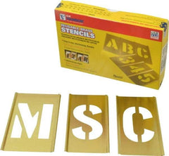 C.H. Hanson - 33 Piece, 3 Inch Character Size, Brass Stencil - Contains Letter Set - Industrial Tool & Supply