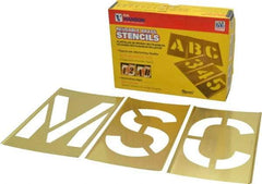 C.H. Hanson - 33 Piece, 6 Inch Character Size, Brass Stencil - Contains Letter Set - Industrial Tool & Supply