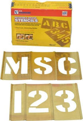 C.H. Hanson - 92 Piece, 3 Inch Character Size, Brass Stencil - Contains Three A Fonts - Industrial Tool & Supply