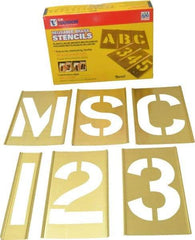 C.H. Hanson - 92 Piece, 5 Inch Character Size, Brass Stencil - Contains Three A Fonts - Industrial Tool & Supply