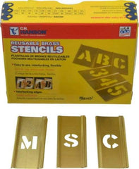 C.H. Hanson - 45 Piece, 1/2 Inch Character Size, Brass Stencil - Industrial Tool & Supply