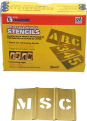 C.H. Hanson - 45 Piece, 3/4 Inch Character Size, Brass Stencil - Industrial Tool & Supply