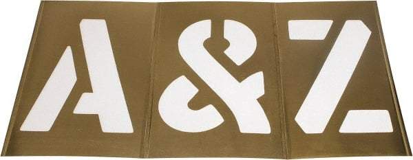 C.H. Hanson - 33 Piece, 12 Inch Character Size, Brass Stencil - Contains Letters - Industrial Tool & Supply