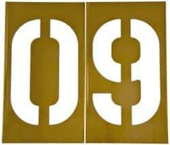 C.H. Hanson - 13 Piece, 12 Inch Character Size, Brass Stencil - Contains Numbers - Industrial Tool & Supply