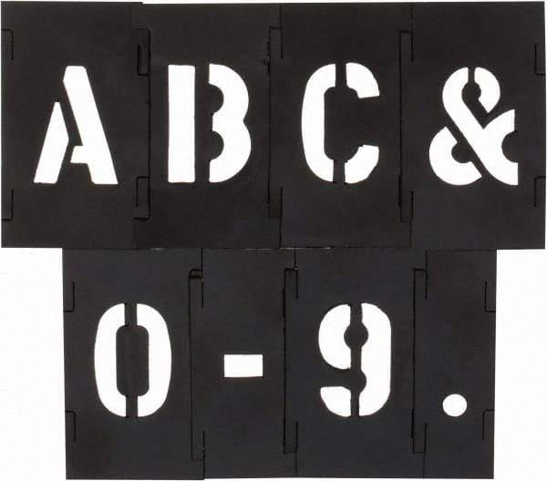 C.H. Hanson - 1 Inch Characters, PVC Plastic Stencil Set - 138 Pieces - Industrial Tool & Supply