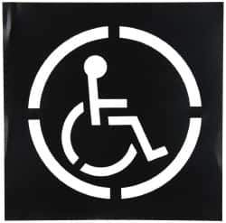 C.H. Hanson - 15 Inch Diameter Characters, Handicap Symbol, Plastic Stencil - 20 x 20 Inch Overall Size - Industrial Tool & Supply