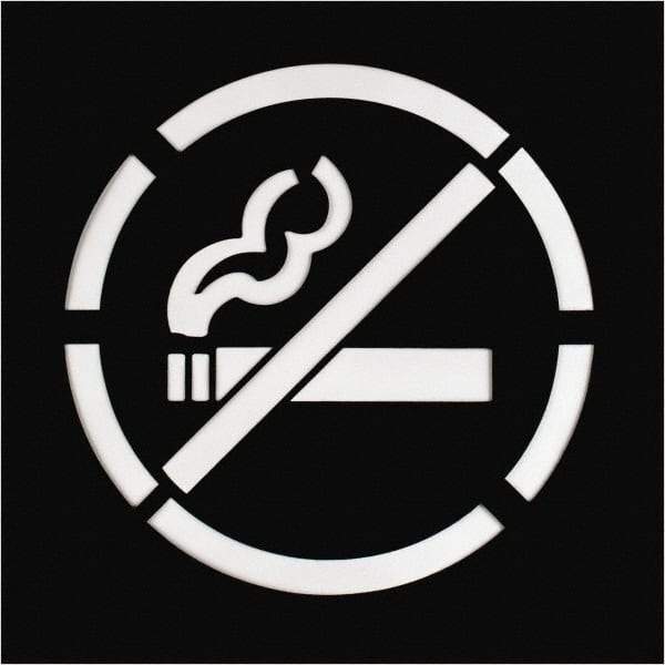 C.H. Hanson - 15 Inch Diameter Characters, No Smoking Symbol, Plastic Stencil - 20 x 20 Inch Overall Size - Industrial Tool & Supply